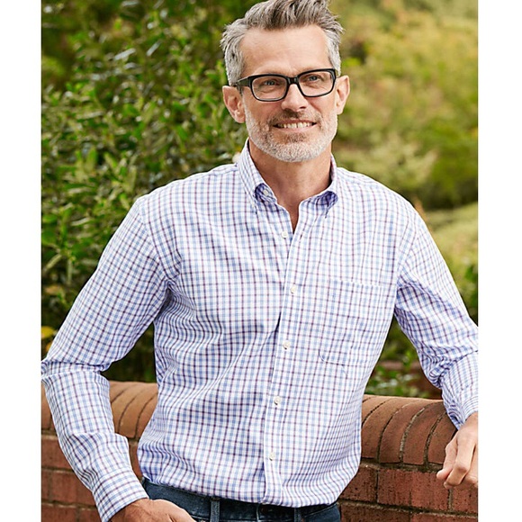 Lands End Mens Dress Shirt Tailored Fit Blue Sz 16 - Picture 8 of 8